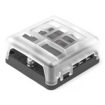Caja de fusibles con carril negativo LED 6 tomas