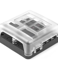 Caja de fusibles con carril negativo LED 6 tomas