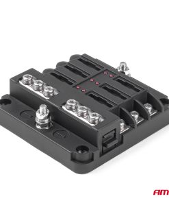 Caja de fusibles con carril negativo LED 6 tomas