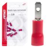 Terminal Plano Macho Rojo 3.8mm 0.5-1.5mm2 10A 10 uds.