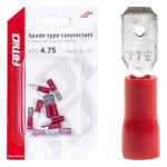 Terminal Plano Macho Rojo 5.6mm 0.5-1.5mm2 10A 10 uds.