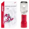 Terminal Plano Macho Rojo 6.3mm 0.5-1.5mm2 10A 10 uds.