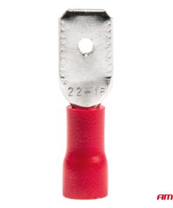 Terminal Plano Macho Rojo 6.3mm 0.5-1.5mm2 10A 10 uds.