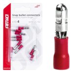 Terminal Redondo Macho Rojo 4mm 0.5-1.5mm2 10A 10 uds.