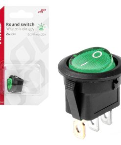 Interruptor Redondo Verde 12/24V 20A ON/OFF