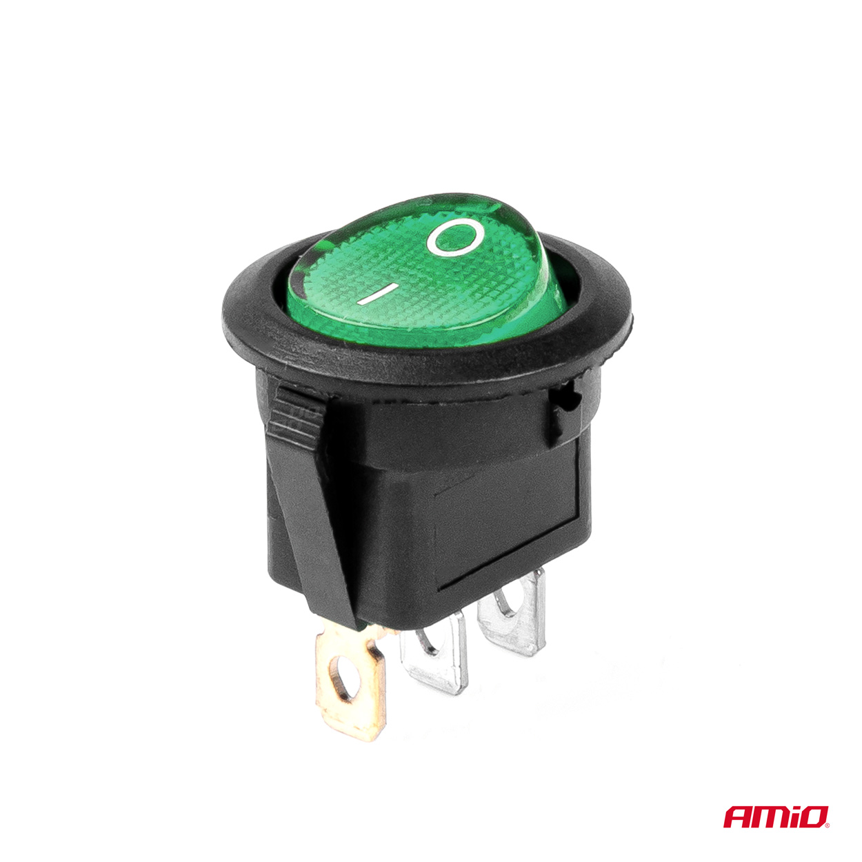 Interruptor Redondo Verde 12/24V 20A ON/OFF 2 Interruptor Redondo Verde 12/24V 20A ON/OFF