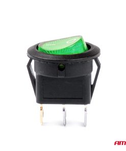 Interruptor Redondo Verde 12/24V 20A ON/OFF 7 Interruptor Redondo Verde 12/24V 20A ON/OFF