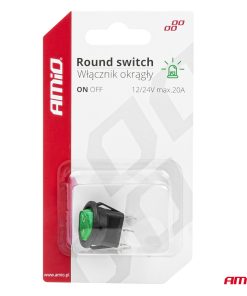 Interruptor Redondo Verde 12/24V 20A ON/OFF 9 Interruptor Redondo Verde 12/24V 20A ON/OFF