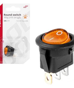 Interruptor Redondo Amarillo 12/24V max 20A ON/OFF