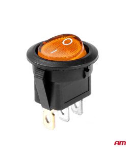 Interruptor Redondo Amarillo 12/24V max 20A ON/OFF