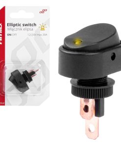 Interruptor Elíptico Piloto Amarillo 12/24V max 30A ON/OFF