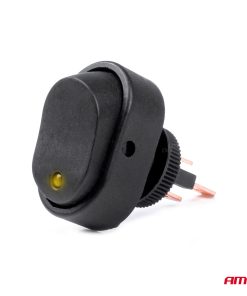 Interruptor Elíptico Piloto Amarillo 12/24V max 30A ON/OFF