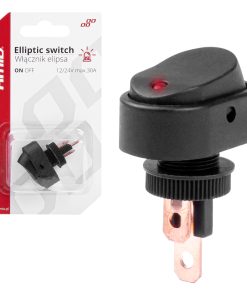 Interruptor Elíptico Piloto Rojo 12/24V max30A ON/OFF