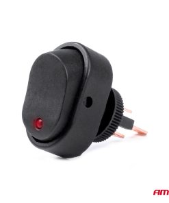 Interruptor Elíptico Piloto Rojo 12/24V max30A ON/OFF
