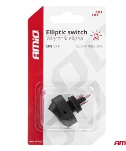 Interruptor Elíptico Piloto Rojo 12/24V max30A ON/OFF