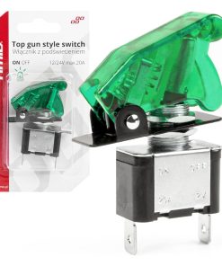 Interruptor estilo TOP GUN Verde (Iluminado) 12/24V 20A ON/OFF