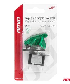 Interruptor estilo TOP GUN Verde (Iluminado) 12/24V 20A ON/OFF 9 Interruptor estilo TOP GUN Verde (Iluminado) 12/24V 20A ON/OFF