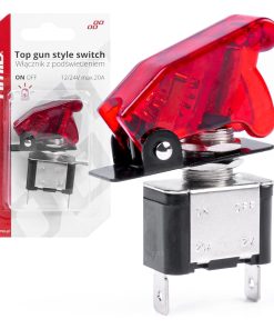 Interruptor estilo TOP GUN Rojo (Iluminado) 12/24V 20A ON/OFF