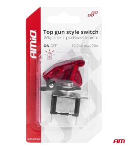 Interruptor estilo TOP GUN Rojo (Iluminado) 12/24V 20A ON/OFF