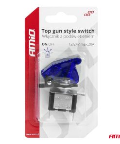 Interruptor estilo TOP GUN Azul (Iluminado) 12/24V 20A ON/OFF 9 Interruptor estilo TOP GUN Azul (Iluminado) 12/24V 20A ON/OFF