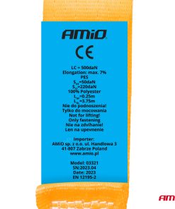 Juego cintas de amarre con trinquete 1000/500kg 38mm 4m J-TYPE AMIO-03321