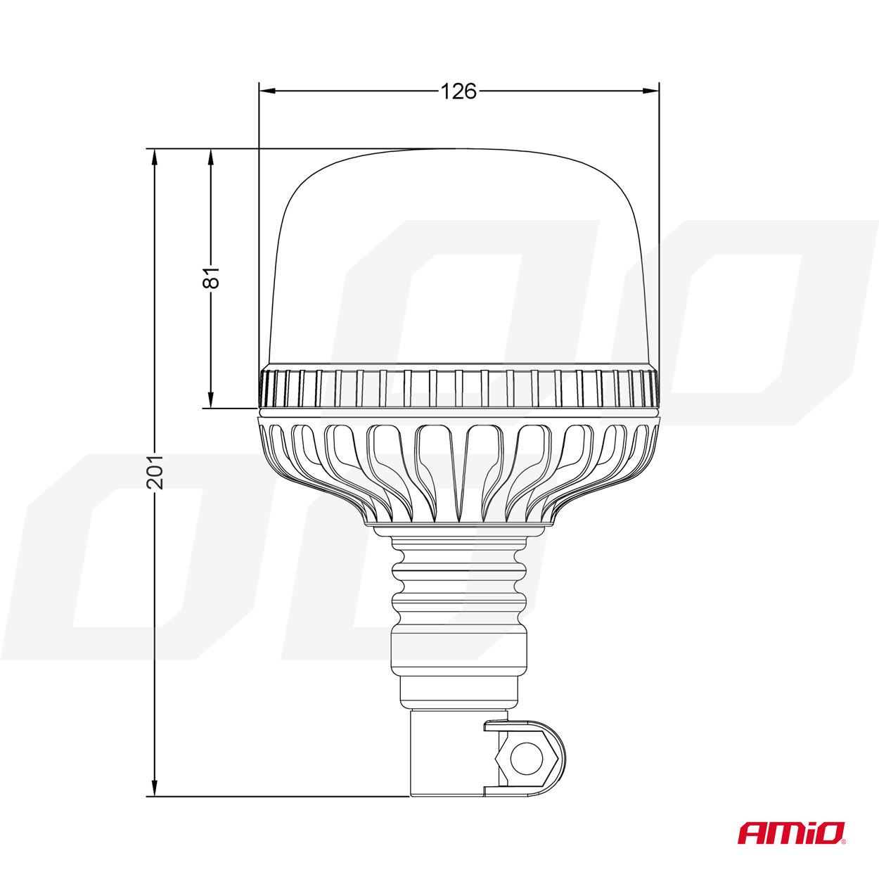Lámpara estrobiscópica W25p tubo flexible R65 R10 24LED 12/24V IP66 AMIO-03338 7 Lámpara estrobiscópica W25p tubo flexible R65 R10 24LED 12/24V IP66 AMIO-03338