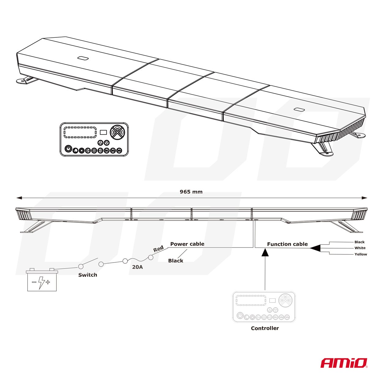 Barra LED rotativa 108 LED 762mm 9 Barra LED rotativa 108 LED 762mm