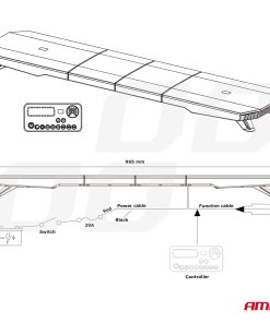 Barra LED rotativa 180 LED 1372mm AMIO-03345
