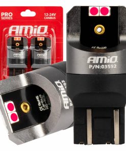LED CANBUS PRO series 7443 W21/5W 4x3030 SMD Red 12/24V AMIO-03592