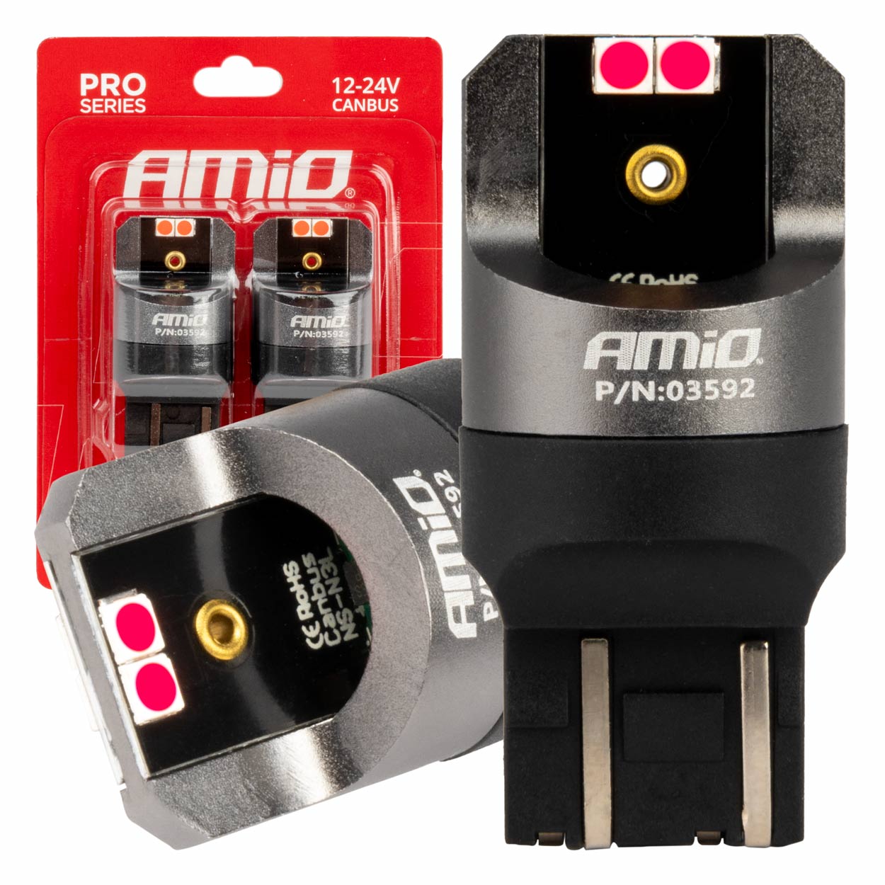 LED CANBUS PRO series 7443 W21/5W 4x3030 SMD Red 12/24V AMIO-03592 1 LED CANBUS PRO series 7443 W21/5W 4x3030 SMD Red 12/24V AMIO-03592