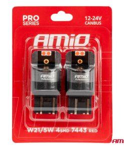LED CANBUS PRO series 7443 W21/5W 4x3030 SMD Red 12/24V AMIO-03592 7 LED CANBUS PRO series 7443 W21/5W 4x3030 SMD Red 12/24V AMIO-03592