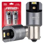 Bombillas LED FULL CANBUS PRO BA15S P21W 2x1860SMD blancas 12V 24V AMIO-03593