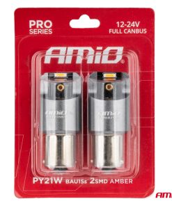 Bombillas LED FULL CANBUS PRO PY21W 2x1860 SMD amber 12V 24V AMIO-03594 7 Bombillas LED FULL CANBUS PRO PY21W 2x1860 SMD amber 12V 24V AMIO-03594