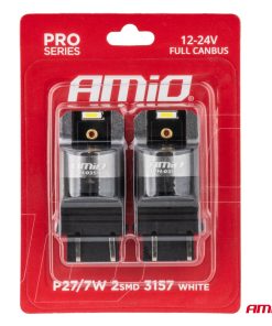 Bombillas LED FULL CANBUS PRO P27/7W 2x3157 SMD blanco 12V 24V AMIO-03598 7 Bombillas LED FULL CANBUS PRO P27/7W 2x3157 SMD blanco 12V 24V AMIO-03598