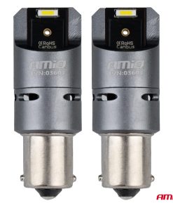 Bombillas LED FULL CANBUS PRO BA15S P21W 2x1860SMD blancas 12V 24V AMIO-03603