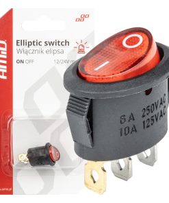 Interruptor ovalado rojo 12V o 230V (iluminado) BU01