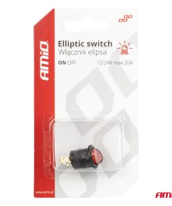 Interruptor ovalado rojo 12V o 230V (iluminado) BU01