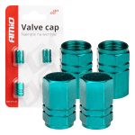 Tapones de aluminio para válvula color verde 4 unid. AMIO-03632