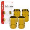 Tapones de aluminio para válvula color amarillo 4 unid. AMIO-03633
