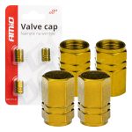 Tapones de aluminio para válvula color amarillo 4 unid. AMIO-03633