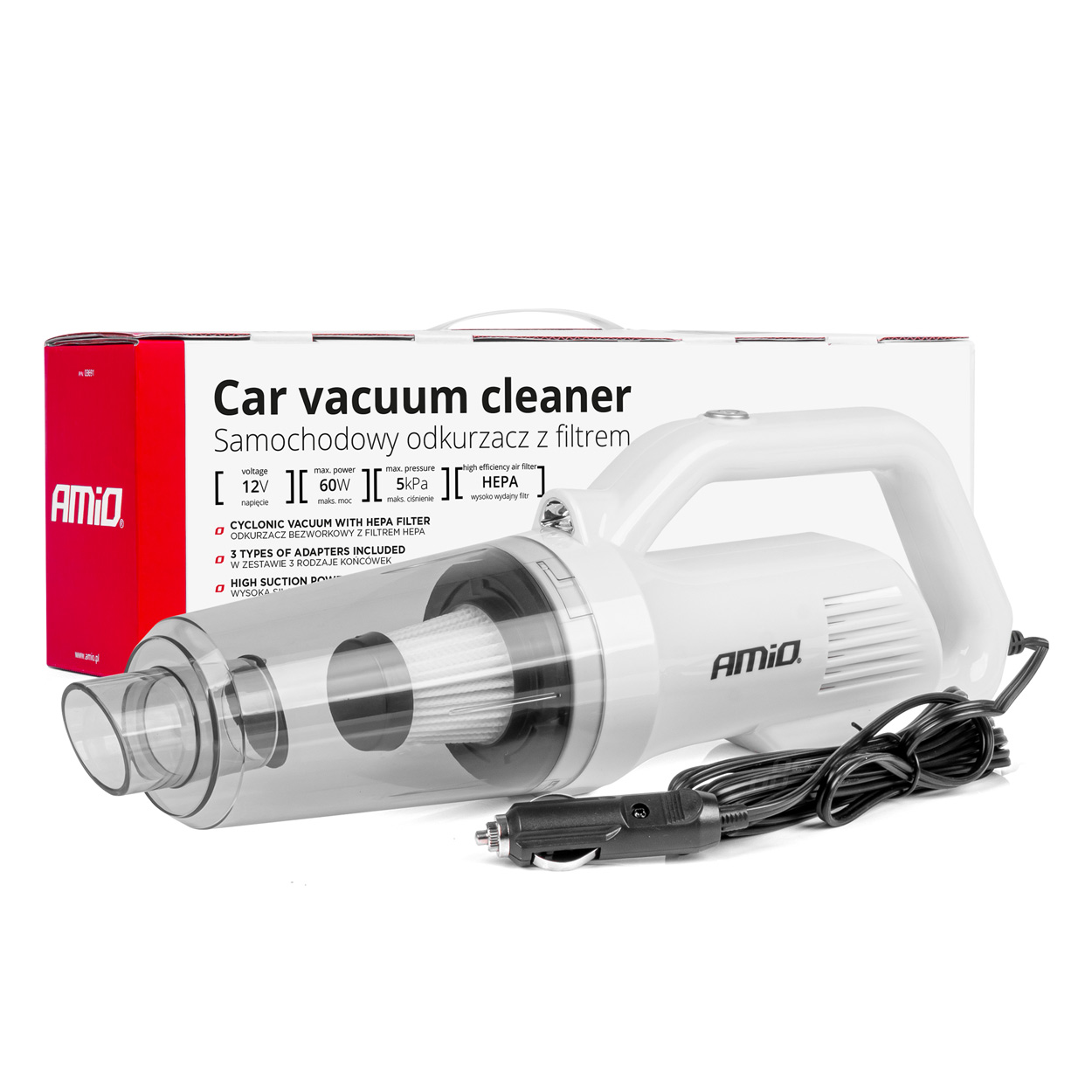 Aspiradara para coche 12V 60W HEPA 5kPa AMIO-03691 11 Aspiradara para coche 12V 60W HEPA 5kPa AMIO-03691