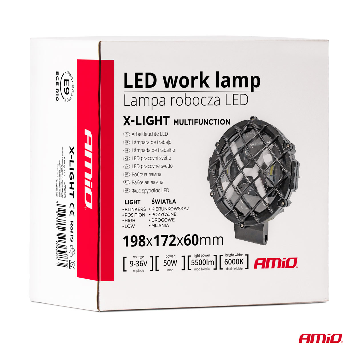 Lámpara de Trabajo Multifunction 9-36V 50W AMIO-03698 4 Lámpara de Trabajo Multifunction 9-36V 50W AMIO-03698