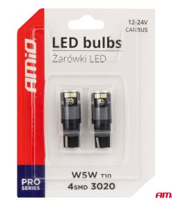 LED CANBUS 3020 4SMD T10 W5W W10W 12V/24V AMIO-03717