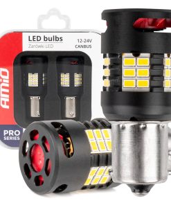 LED CANBUS BULBS PRO series 1156 BA15S P21W R10W R5W 24x3020 SMD FAN White 12V/24V AMIO-03721