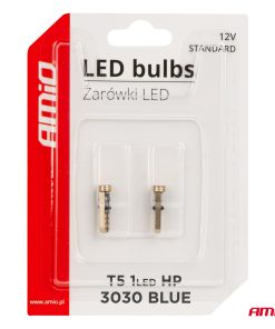 LED CANBUS BULBS STANDARD Blue T5 12V 3030 1LED HP AMIO-03728