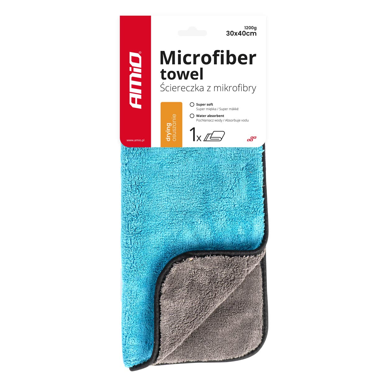 Toalla de microfibra 30x40cm 1200g AMIO-03757 1 Toalla de microfibra 30x40cm 1200g AMIO-03757