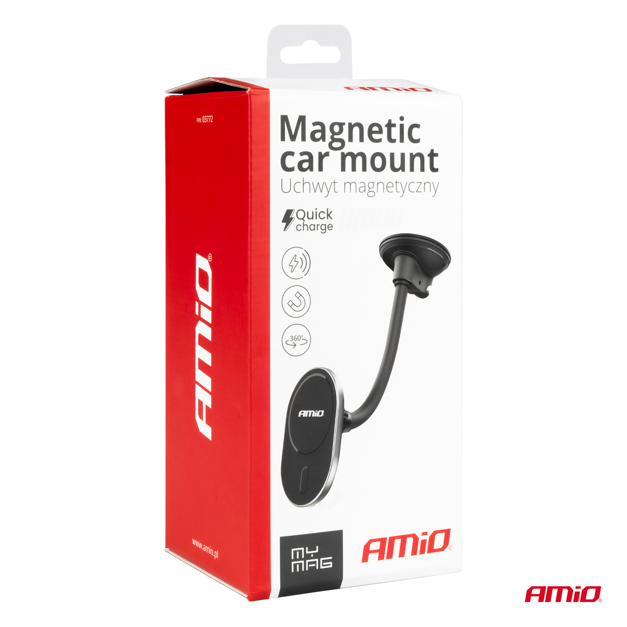 Cargador inalámbrico de inducción, fijación por ventosa My Mag 15W AMIO-03772 6 Cargador inalámbrico de inducción, fijación por ventosa My Mag 15W AMIO-03772