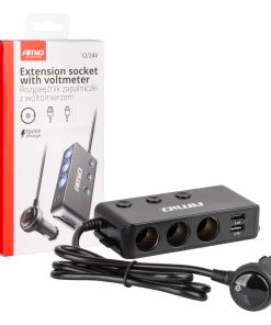 Toma de extensión con voltímetro AMIO-03781