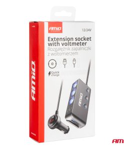 Toma de extensión con voltímetro AMIO-03781