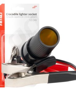 Adaptador de cocodrilo a toma de mechero 12V 24V 15cm AMIO-03803